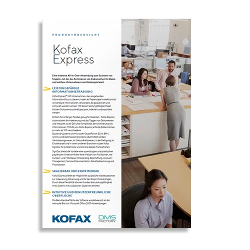 Kofax Express Produktinformation